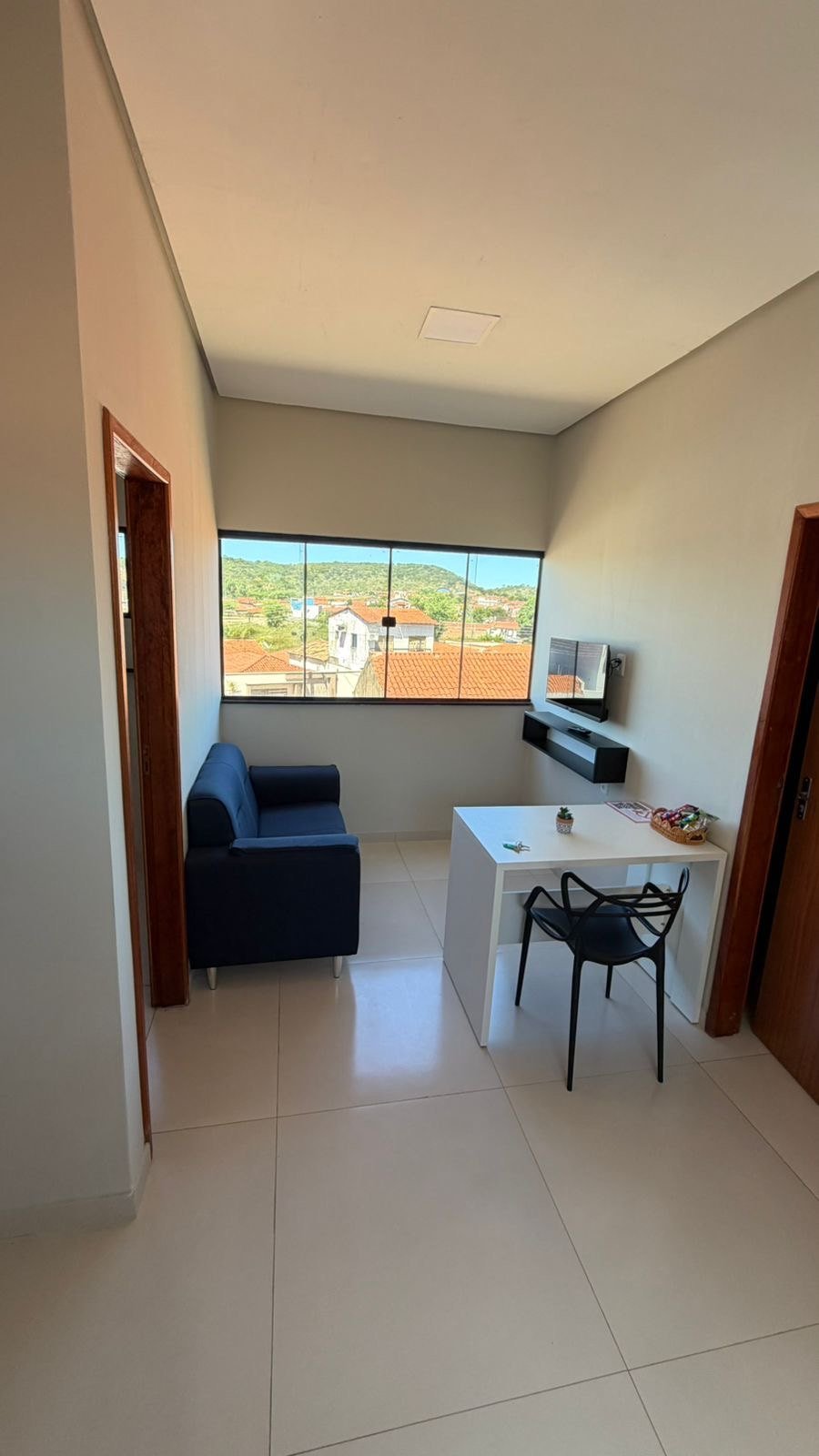 Sala mobiliada de apartamento do Flat da Serra
